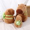 Simulation Capybara Plush Doll With Turtle Animal With Turtle Backpack  Home Decor