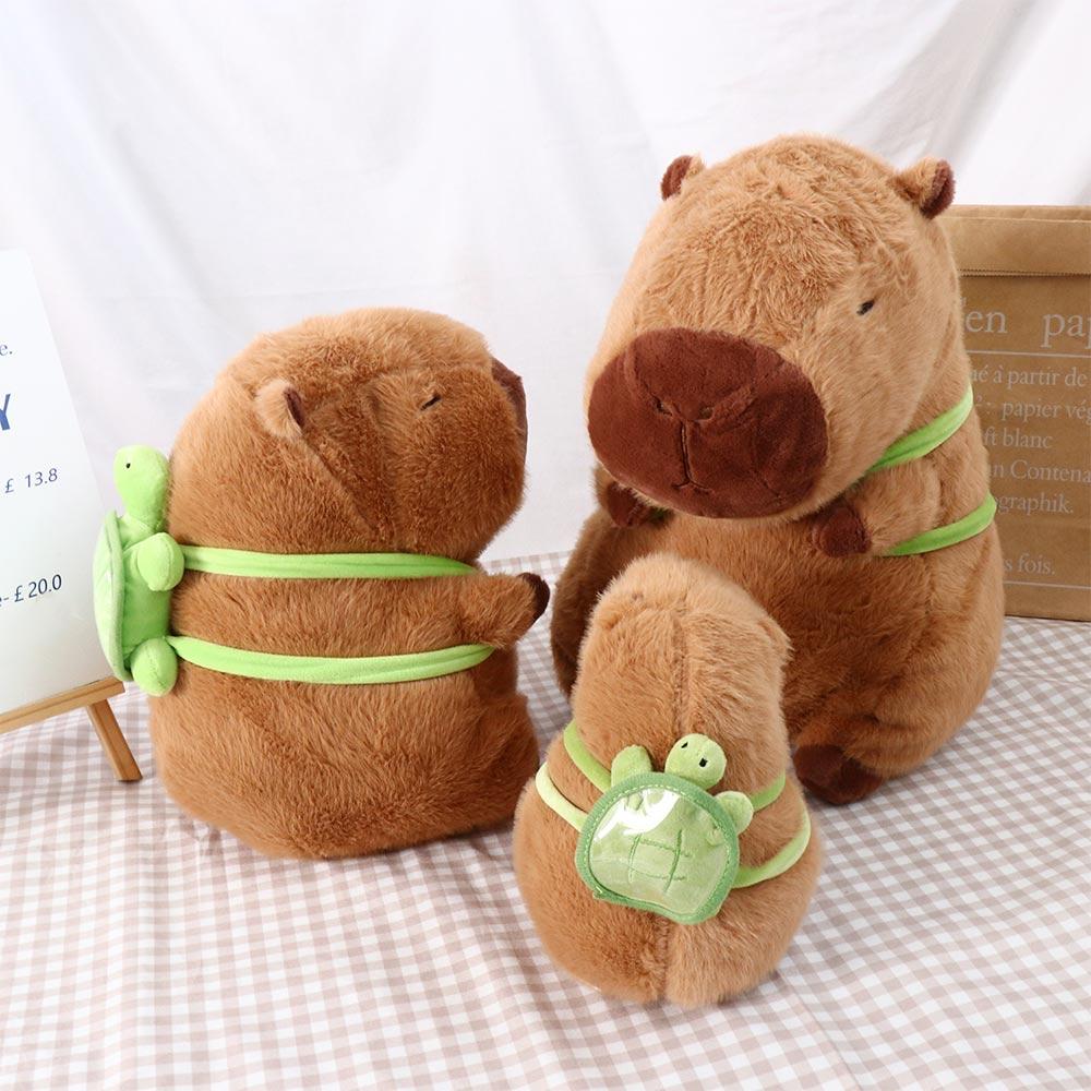 Simulation Capybara Plush Doll With Turtle Animal With Turtle Backpack Home Decor