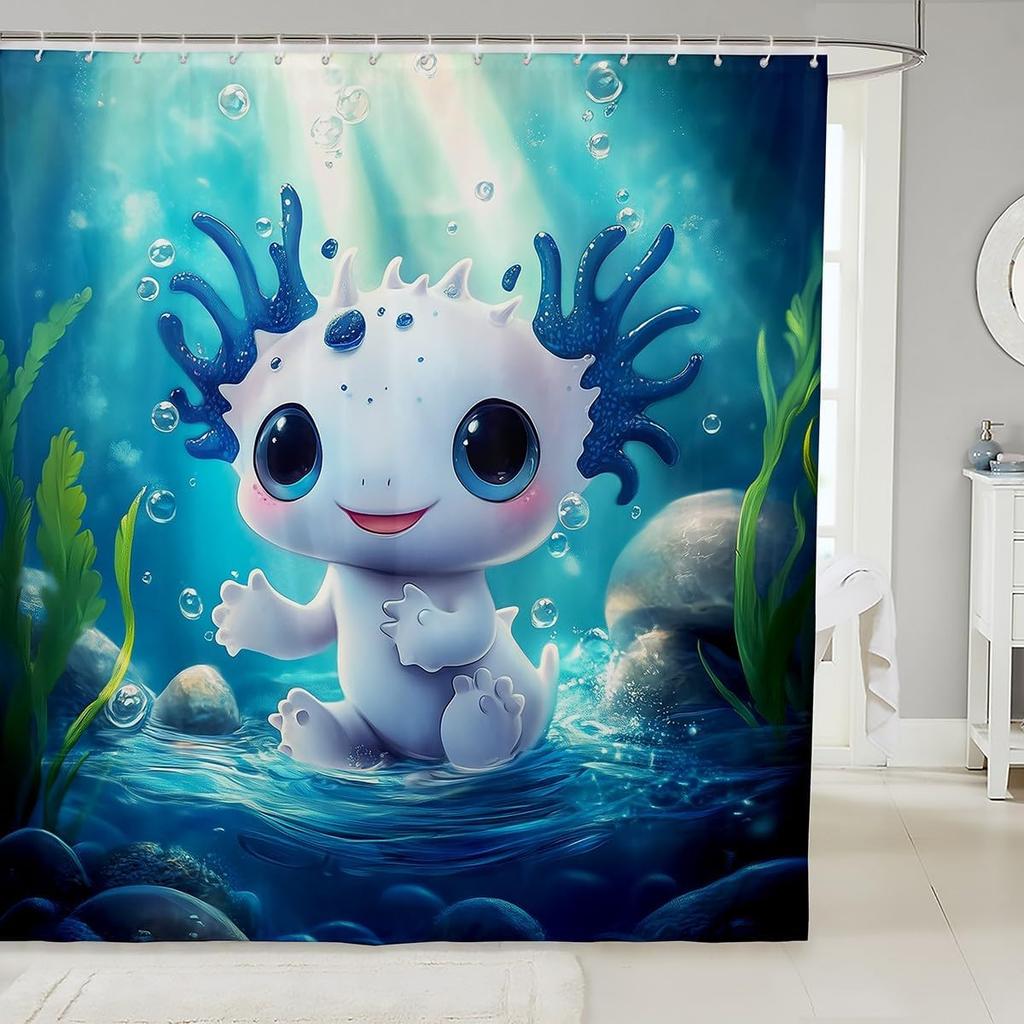 Pink Fox Shower Curtain Japanese Cherry Blossoms Bath Curtain Girls Teens Cute Cartoon Bathroom Shower Curtain Set Waterproof