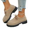Autumn 2025 Plus Size Soft Sole Square Toe Lace-Up Moccasins
