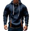 Mens Casual Fleece Lined Hooded Pullover Sweatshirt Zipper Pockets Plus Size
