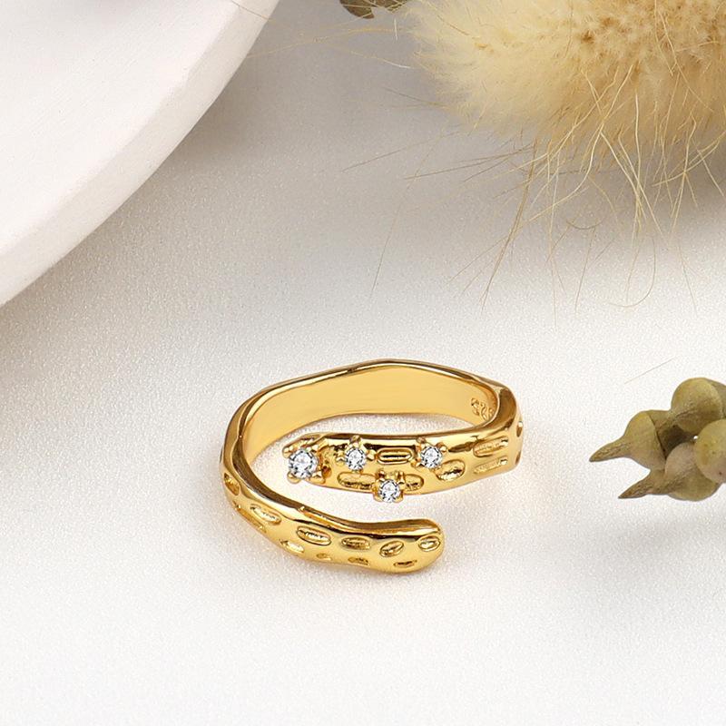 Xiaomi BFCLUB 925 Silver Col Rings for Women Hug Shape Gold Color Vintage Wedding Trendy Jewelry Large Adjustable Antique Rings Anillos