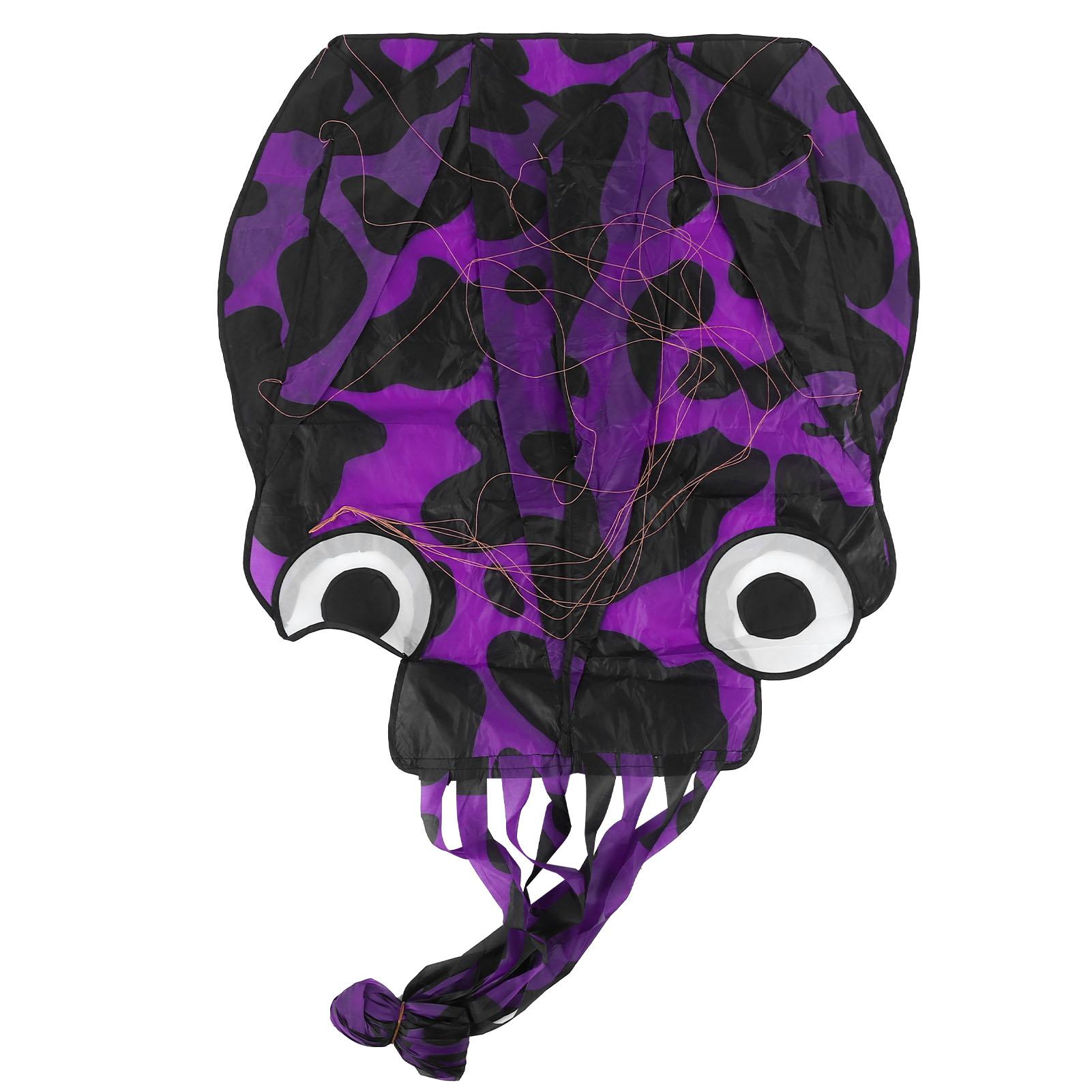 

Outdoor Spotted Soft Octopus Single Line Kite Animal Shape Kite 4 Meters Purple Spots