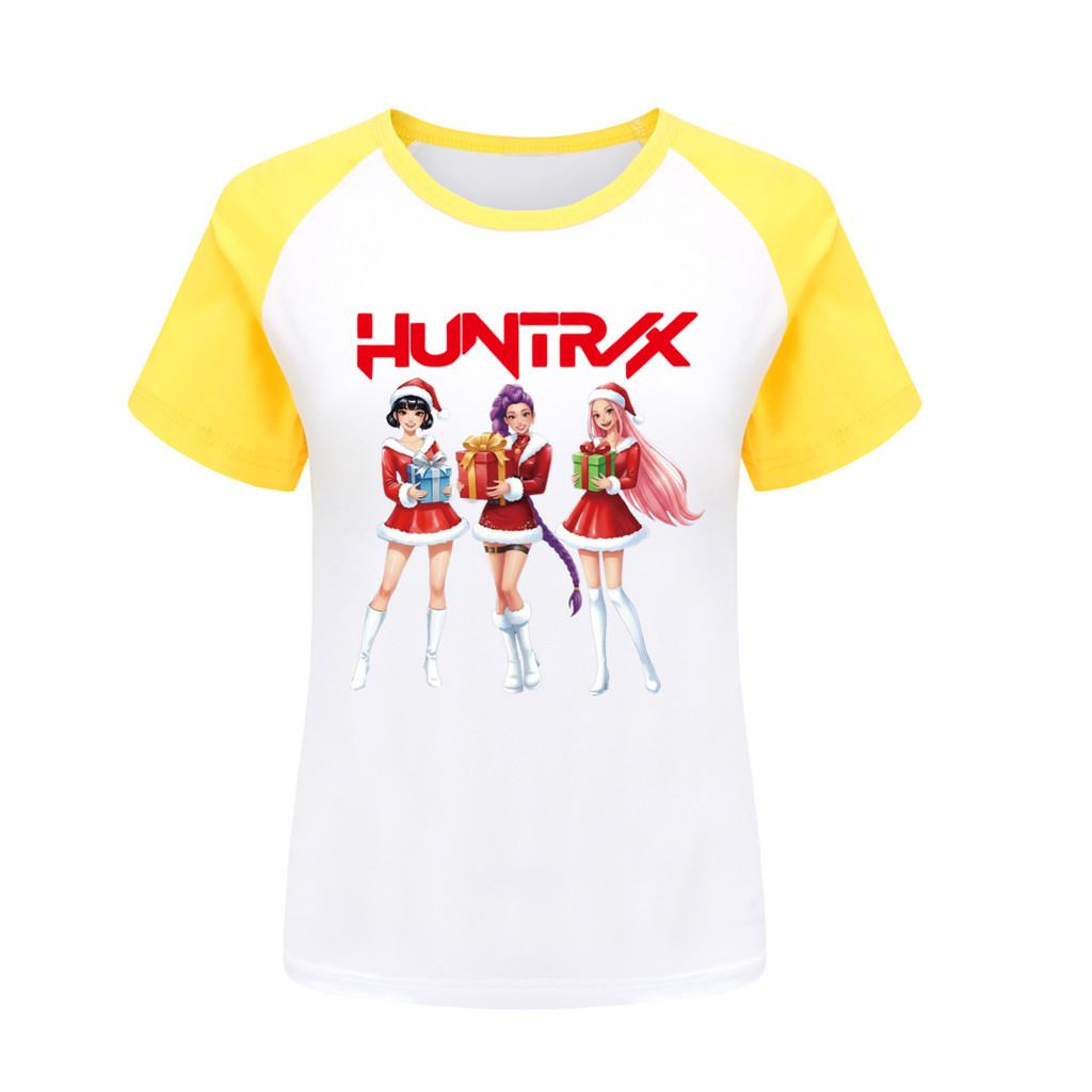 

5086 Детская футболка для девочек на Рождество и Новый год Rumi Zoey Mira с принтом реглан с короткими рукавами 170cm жёлтый