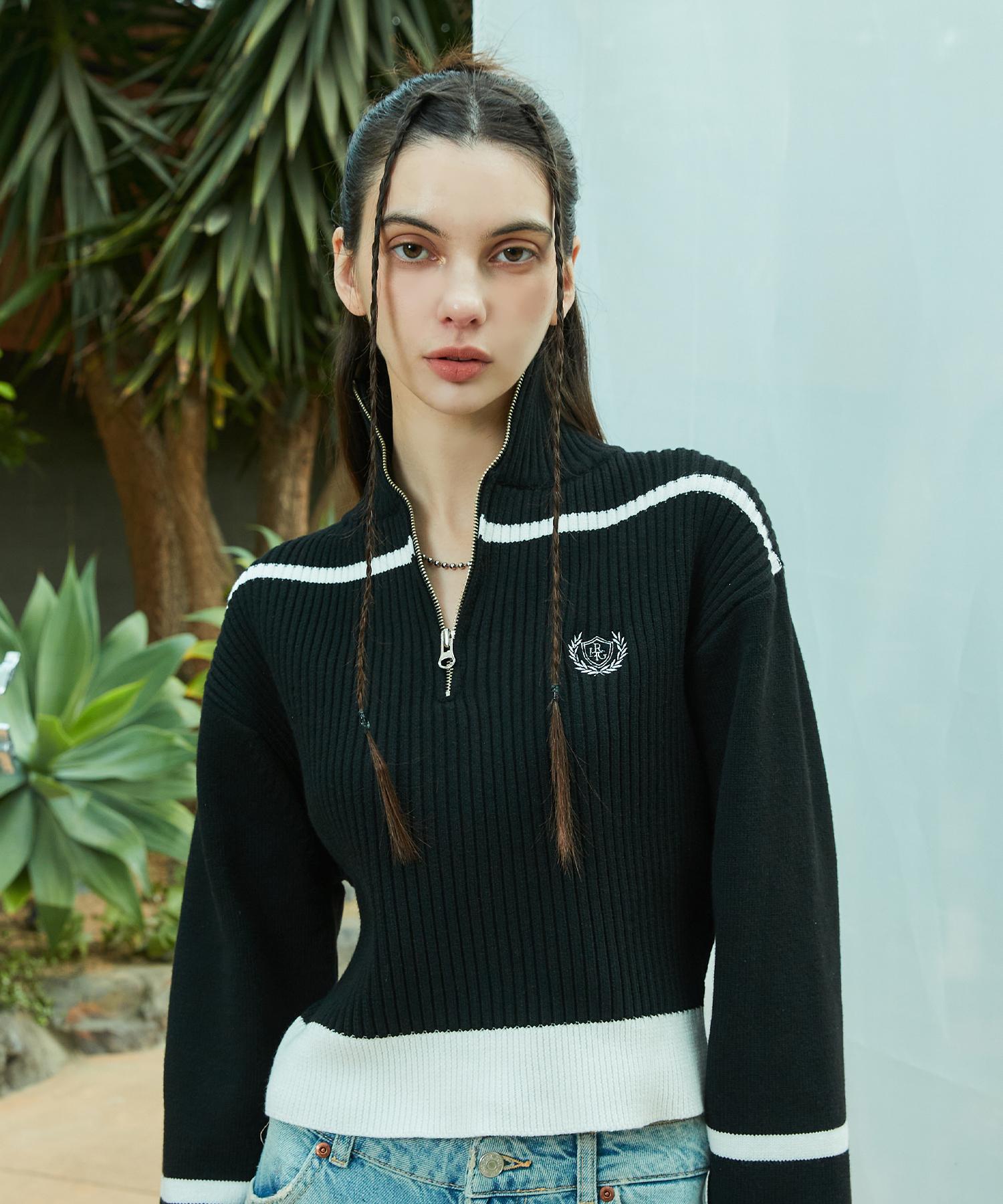 Latizen L9 Half Zip-Up Knit(Black) Black/Free