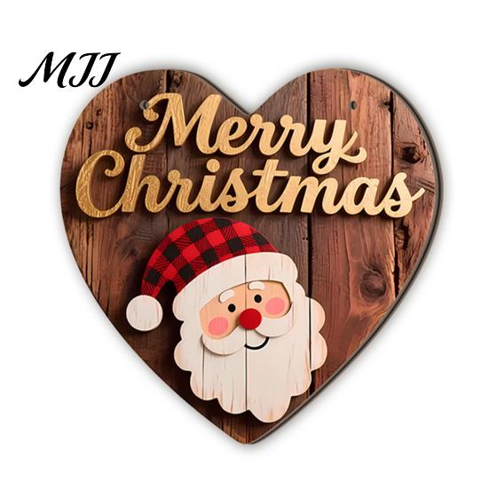 Decorative Hanging Plaque for Porch Christmas Wooden Pendant, Reindeer/Santa Claus/Gnome Pattern Sign, Welcome Sign with Holiday Ornament Yard