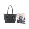 MICHAEL KORS Charlotte Cow Leather Shoulder Bag, Handbag Women's Black 35T0GCFT7L-BLACK