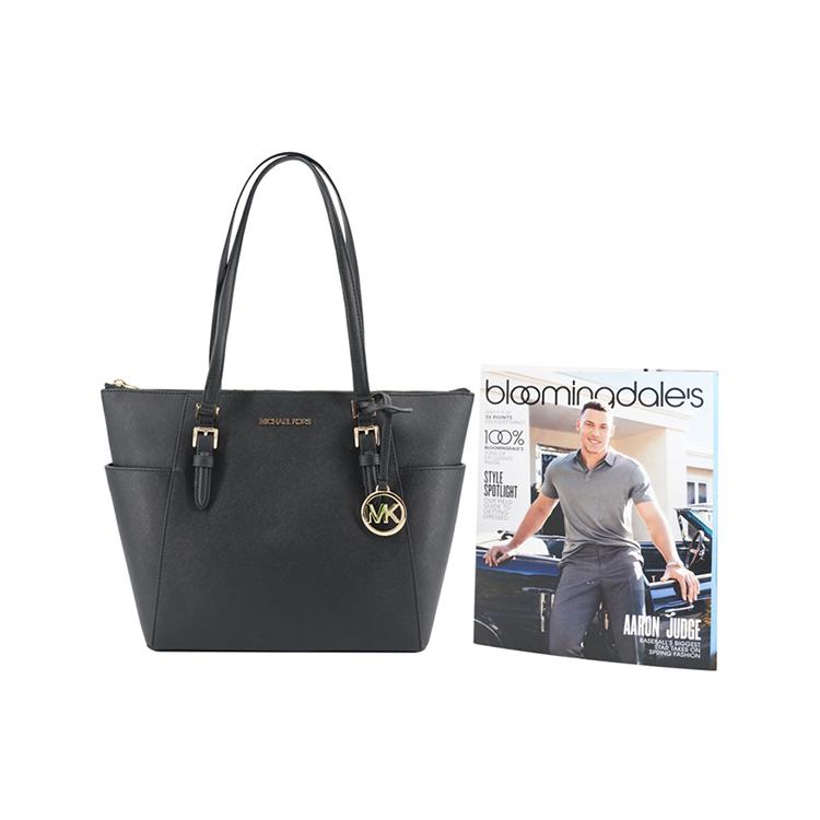 MICHAEL KORS Charlotte Cow Leather Shoulder Bag, Handbag Women's Black 35T0GCFT7L-BLACK