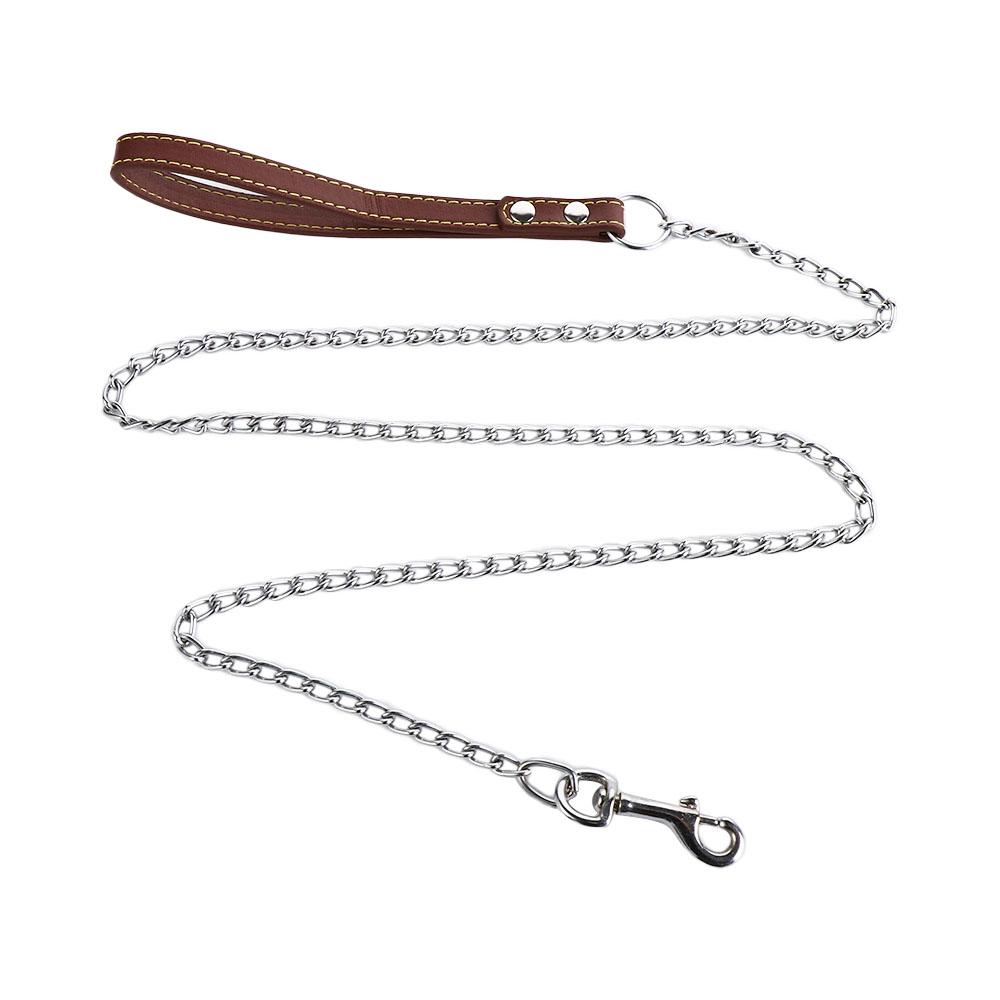 Metal Anti Bite Towing Leash Dog Necklace Long Strong Control Outdoor Walking Dog Chain Pet Traction Rope Pet Supplies Dog Lead
