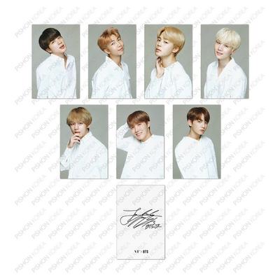 Genuine Domestic Shipping / BTS Member-signed Photocard Set of 7, Black/white