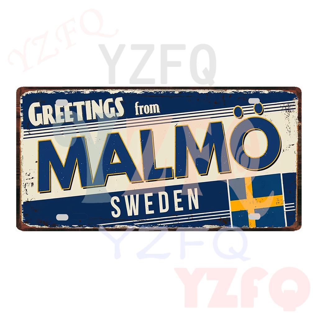 Israel Malmo Espoo Argentina Greetings From City Metal Sign Tin Plate Vintage Poster Garage Shop Home Decor 6x12 Inch KL-0200BB