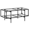 VidaXL Coffee Table with Transparent Glass Top 98.5x50x45cm Steel, Side Table, Living Room Table, Tea Table, End Table 846042