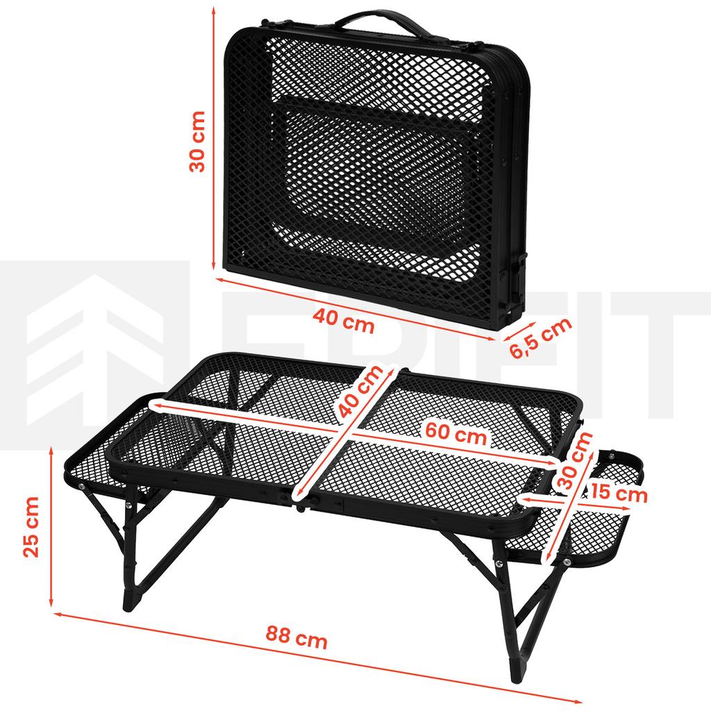 Epifit Flip 70 Folding Camping Table With Side Shelves