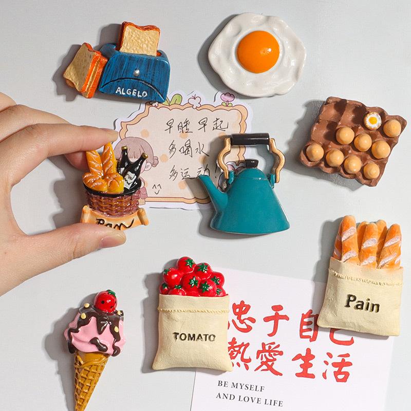 Creative Three-Dimensional Cute Food Refrigerator Sticker, Decorative Magnet Sticker