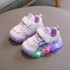 Kids Light Up Heart Pattern Korean Style Sports Sneakers For Boys And Girls