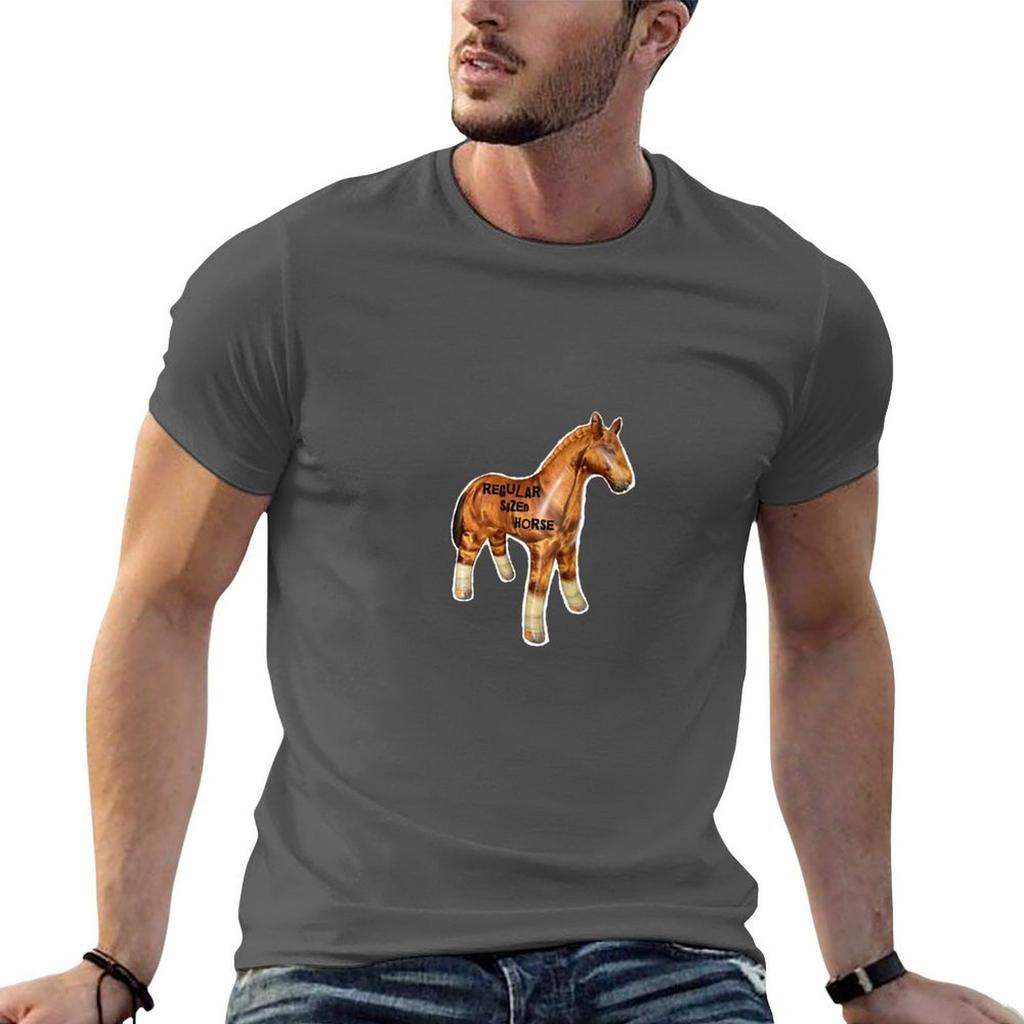 Stacy The Regular Sized Horse Tshirt Summer Print Short Sleeve Tee