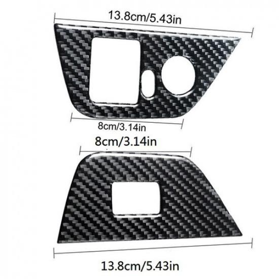 2x Carbon Fiber Car Door Window Lift Switch Cover Trim For BMW Z4 E85 2003-2008