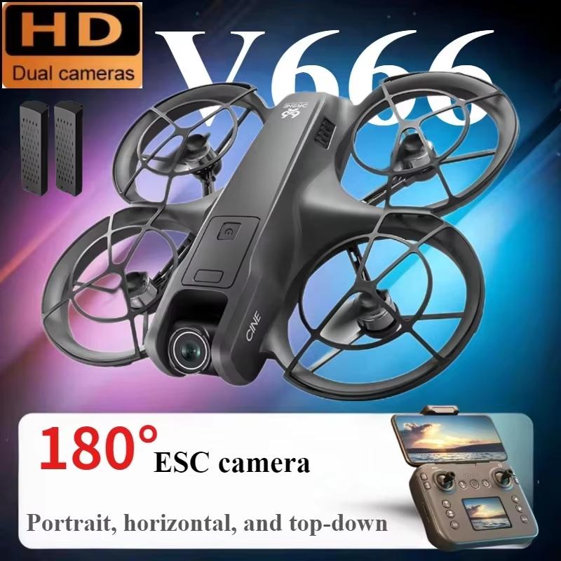 V666 Dron 4K Profesionální 180° ESC HD Kamera Letecký FPV Bezkartáčový Vyhýbání se překážkám s Obrazovkou Dálkové ovládání Skládací RC Dron Hračka Dárek