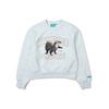 Animal Embroidery Sweatshirt Light Blue