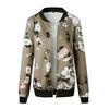 Women Casaul Autumn Floral Printed Jacket Lightweight Zipper Short Bomber Jacket Wintet Outwear Coat Plus Size S-5XL