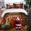 Roupa de cama de 3 peças Papai Noel Alce, Capa de edredom, solteiro, casal, Decoração de quarto Presente de Natal, leve, Confortável 3D, Conjunto de 3 peças