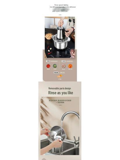 Electric Meat Grinder & Food Processor: Dough Mixer, Chili Grinder, Dumpling Filling & Blender. Light & Compact Design.
