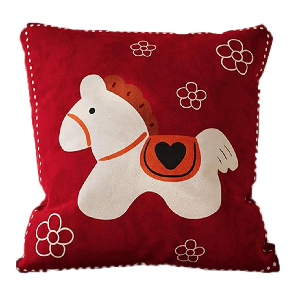 Festive Red Cushion For Living Room Sofa Backrest, Bedroom Bed Cushion Cover For The Year Of