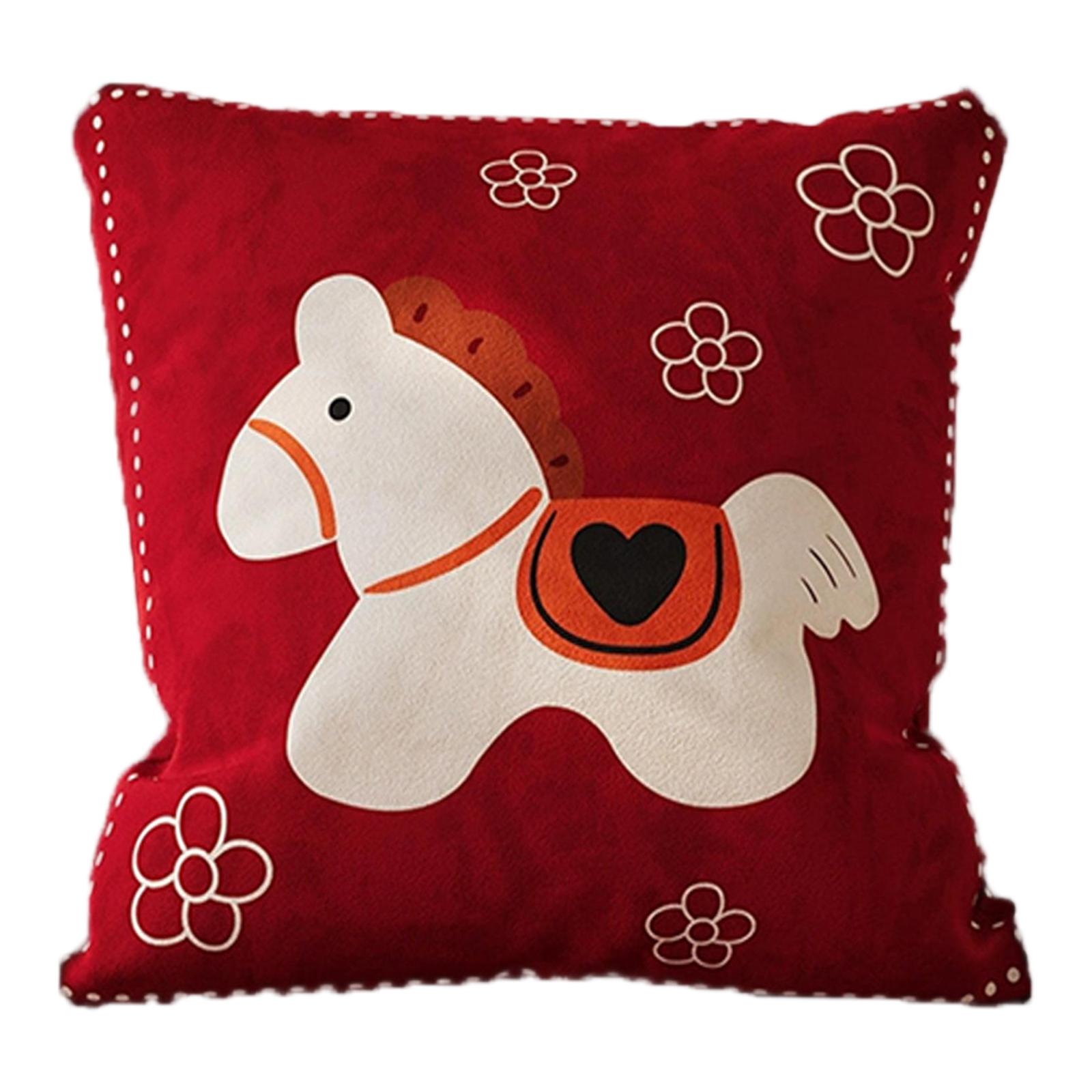 

Festive Red Cushion For Living Room Sofa Backrest, Bedroom Bed Cushion Cover For The Year Of One Size
