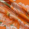 1PC LOZUJOJU European Style Orange Tulip Printed Curtains Fully Blackout Curtain for Bedroom Living Room Balcony Window for Home Decor