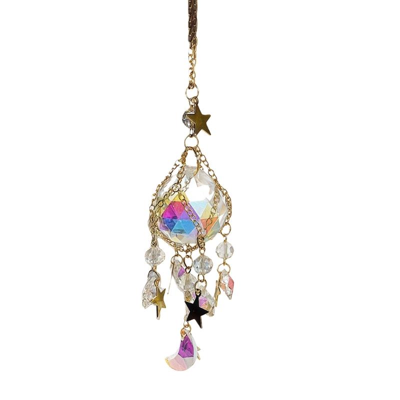 

Garden Crystal Ball Hanging Glass Ornaments Pendant 40mm 10 inches Chain Dismountable Mesh Secured For Outdoor Indoor Use 1
