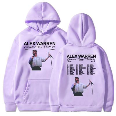 Cheaper Than Therapy Tour 2025 Hoodies Alex Warren Singer Graphic Sweatshirts Hooded Pullovers Long Sleeve Men Women Sudaderas