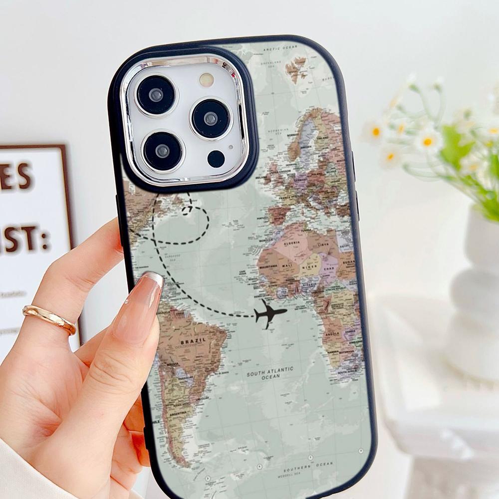 LZ24 Map airplane trajectory art Soft Phone Case for Samsung S24 Ultra S23 Plus S21 A16 A54 A34 A05 Infinix Hot 40 30 Lens Protection Shockproof Cover