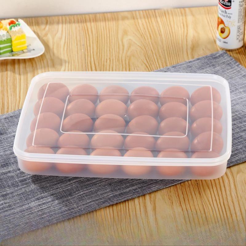 1pcs Simple Egg Box 30-grid Refrigerator Storage Box Plastic Food Fresh Egg Holder Refrigerator Storage Boxs 2
