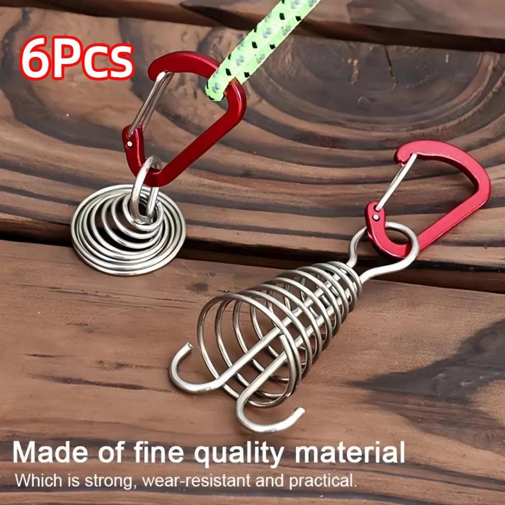 6Pcs Stainless Steel Tent Octopus Rope Buckle Aluminum Zinc Zinc Alloy Fixed Tent Rope Buckle Outdoor Camping