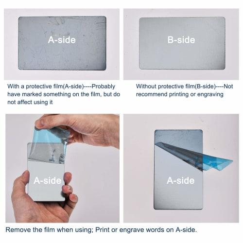 uxcell Blank Metal Cards, Plated 201 Stainless Steel Sheets, 80x50x0.4mm, Silver Tone, Pack of 5