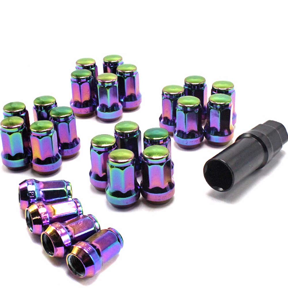 

Wellvie Стильный семиугольный стальной диск Racing, совместимый с Toyota и Lock, пользовательский внешний вид автомобиля, автотовары, противоугонные гайки, гайки, комплект из 24 штук,