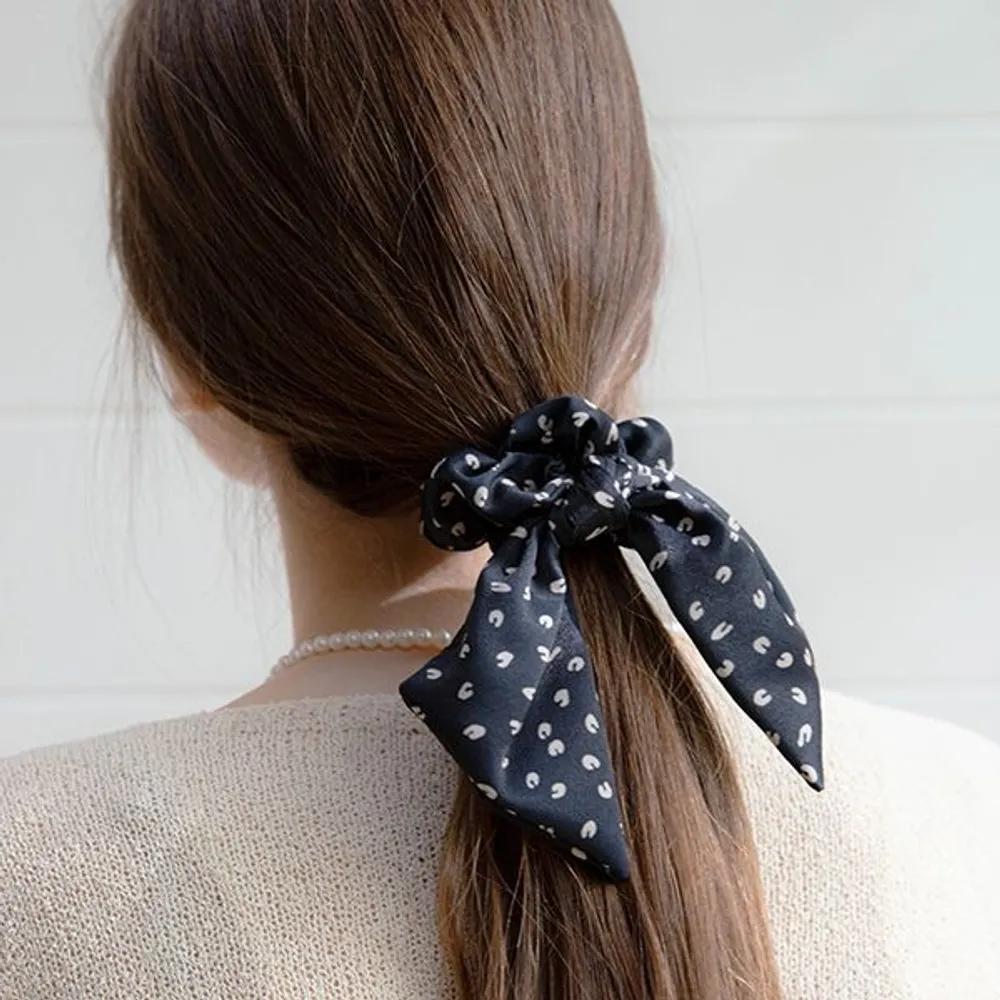 Pattern Ribbon Scrunchie JP-22-087S black