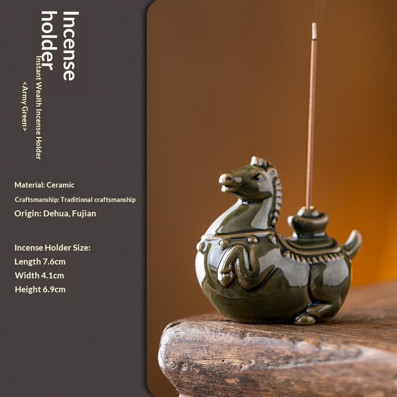 

Керамический держатель для благовоний в виде лошади Креативные украшения для чайного столика Ароматерапевтическая горелка Ароматическая курильница Домашний декор A3