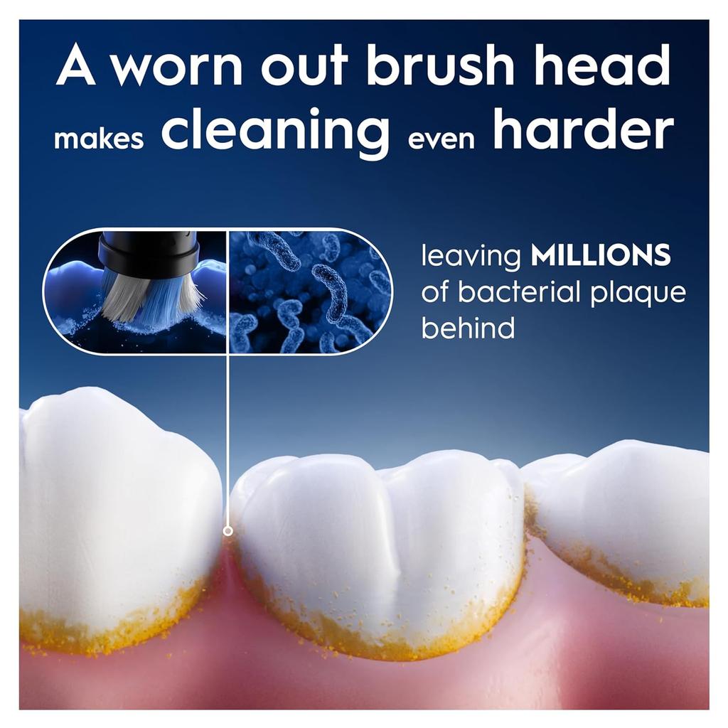 Oral-B iO Ultimate Clean Electric Toothbrush Head, Twisted & Angled Bristles for Deeper Plaque Removal, Pack of 2, Black