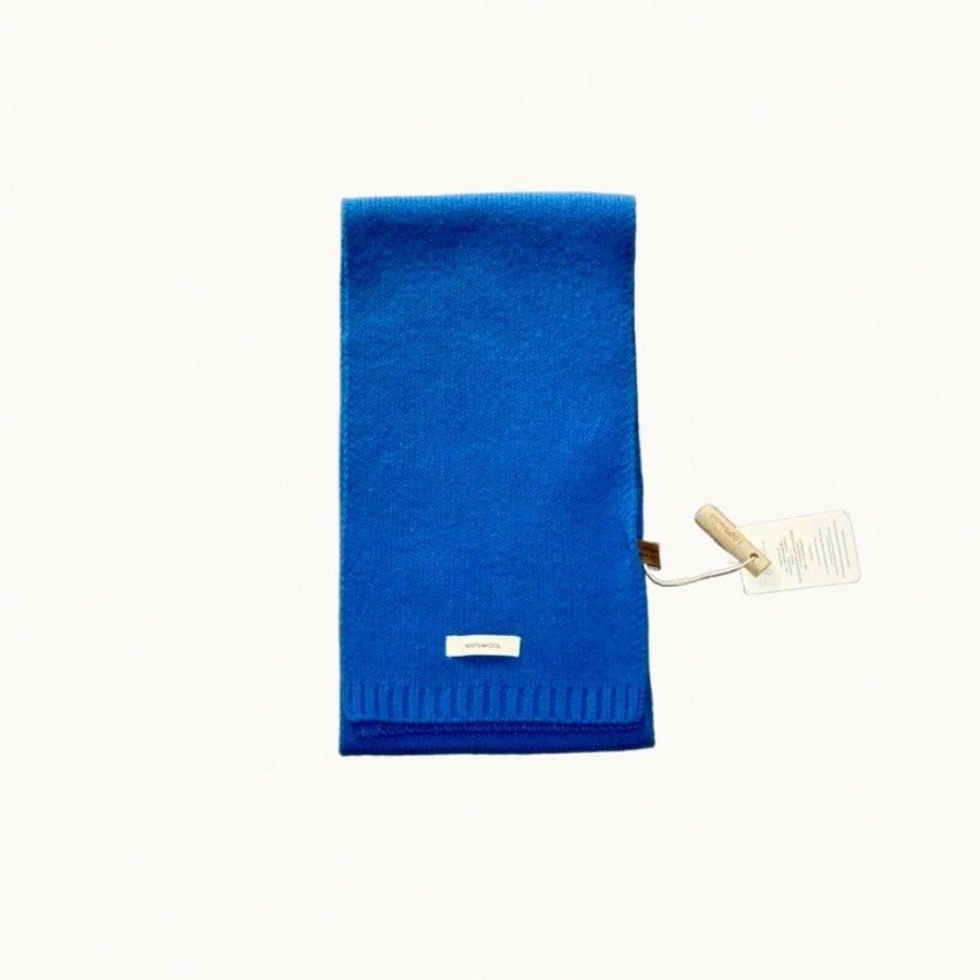 Quiet high-grade blue scarf wool women's autumn and winter warm knitted versatile women's scarf