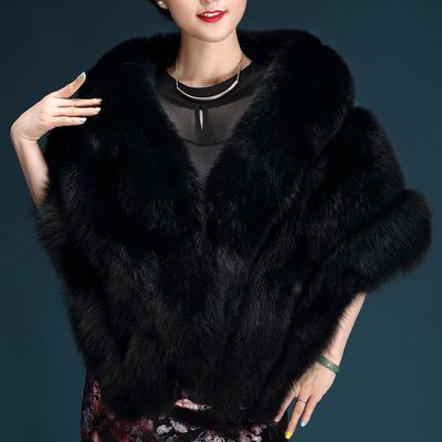 Winter bride imitation fur coat shawl cape cheongsam wedding dress cape women's thermal top imitation fox hair