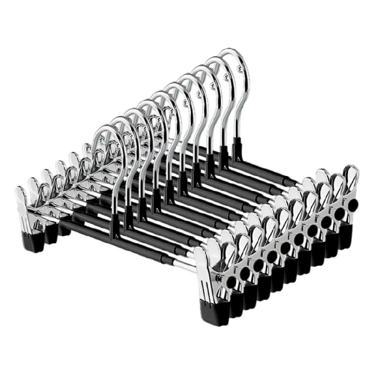 Durable Rusts Proof Multiple Use Adjustable Clothes Hangers Scratch Resistant Clips For Scarves Trousers Storage