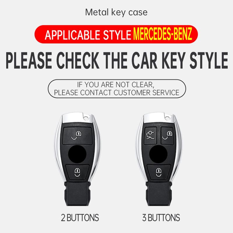 Zinc Alloy 2/3 Buttons for Mercedes Benz A B G R Class GLA GLK W176 W204 W251 W463 Car Remote Key Case Cover Fob Accessories