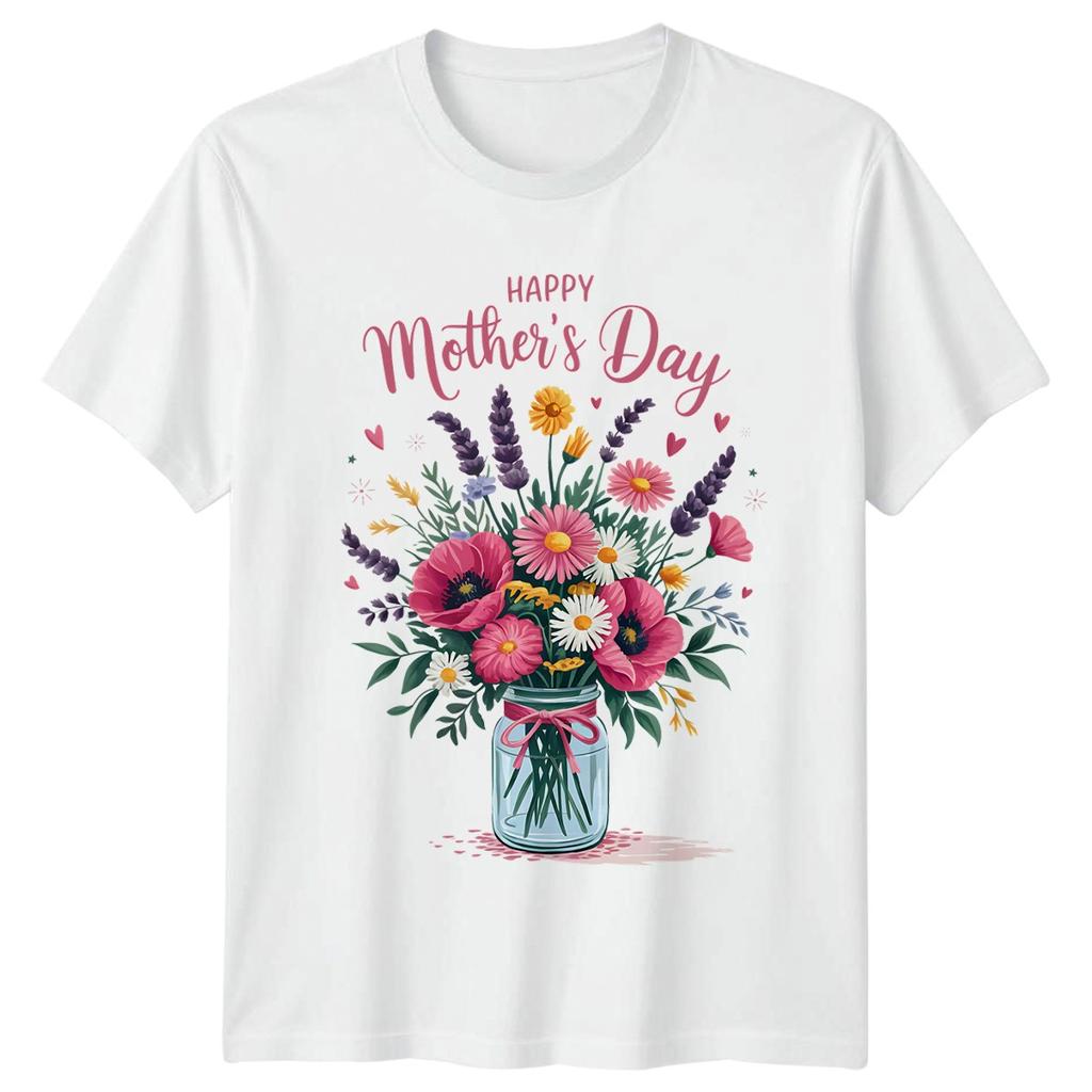 Happy Mothers Day Unisexs TShirt Floral Celebration Mothers Day Gift For Her