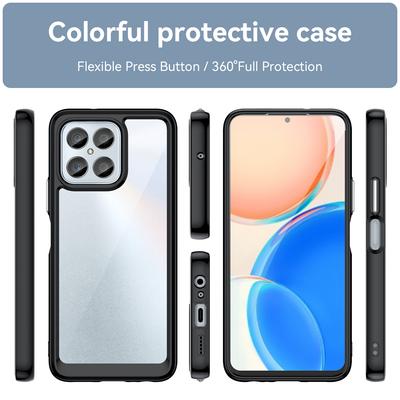 Phone Case for Honor 70 Lite 5G/Play 30 5G/X8 5G/X6 4G/Play6C 4G/X8a 4G/X6s 4G,TPU+Acrylic Clear Back Cover