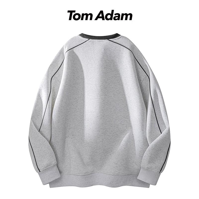 TOM ADAM Fresh Contrast Stitching Crew Neck Sweatshirt