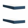 Box Spring Bed with Mattress and Headboard Blue 200 X 200 Cm Fabric