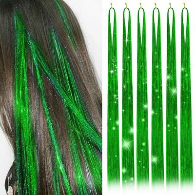 35 INÇ Isıya Dayanıklı Glitter Tinsel Saç Uzatma, Köpüklü Parlak Peri Saç Aksesuarları ile Saç Tinsel Seti