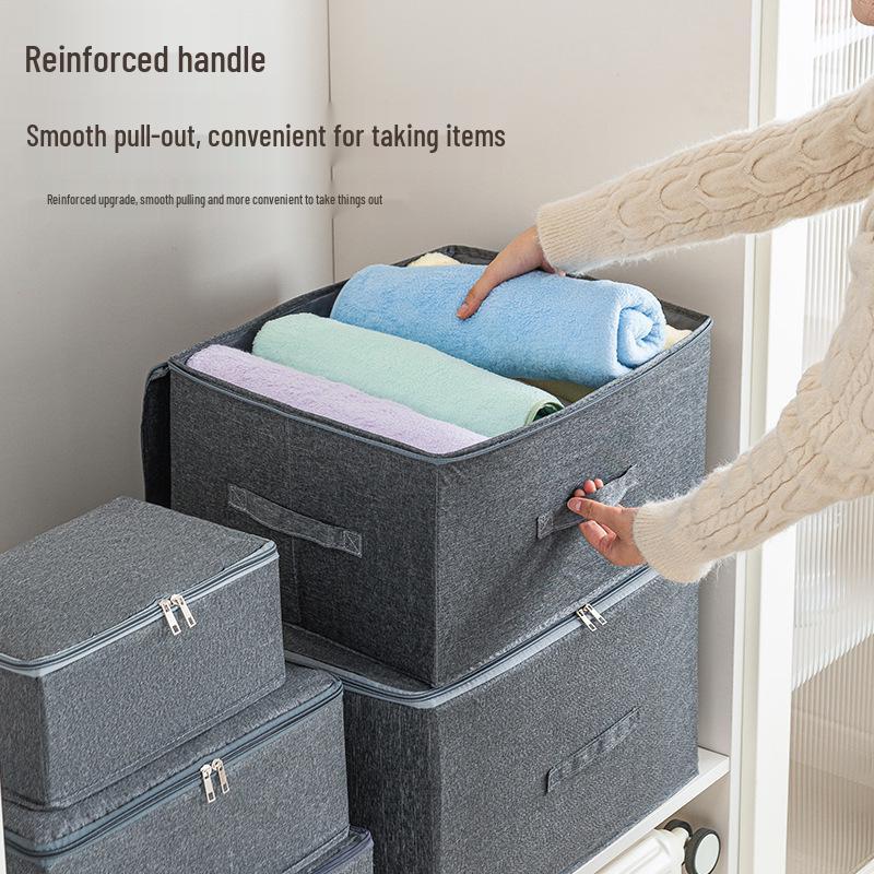 Foldable Dustproof Clothes Storage Box with Lid for Wardrobe
