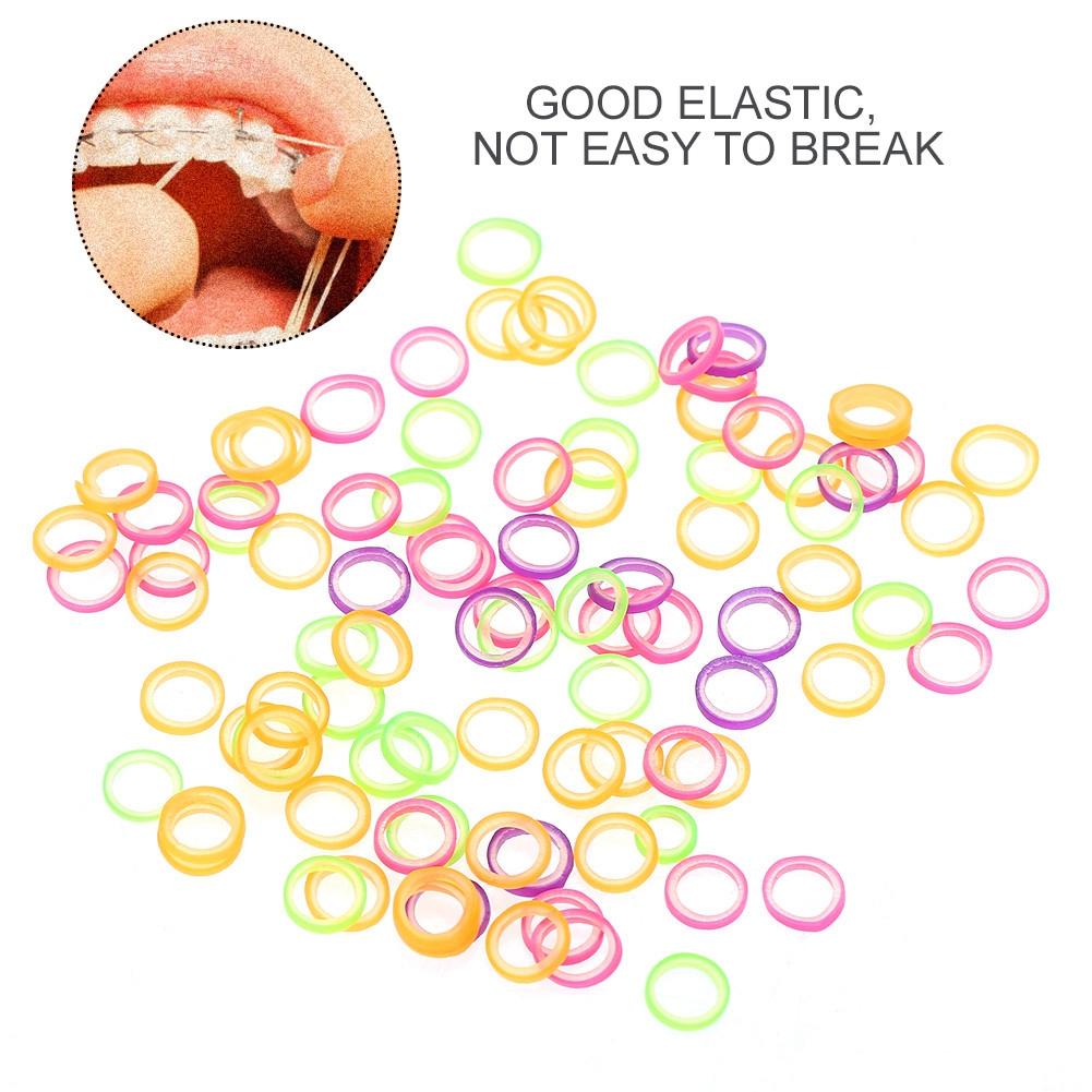 100Pcs/set Professional Dental Elastic Teeth Rubber Band Oral Orthodontics Tool